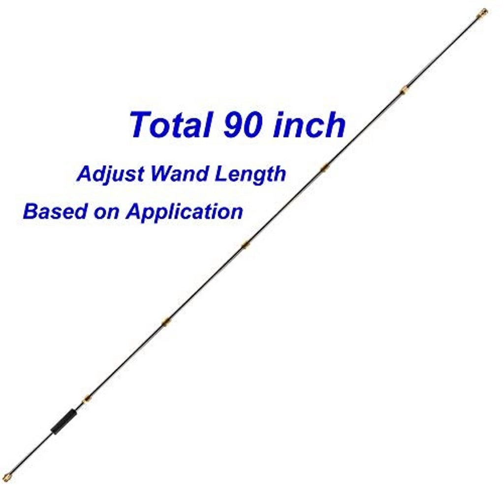 Pressure washer extension wand, long reach lance with brass quick-connect fittings
