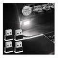 Set of 4 USB LED car interior lights, bright white plugs in black base