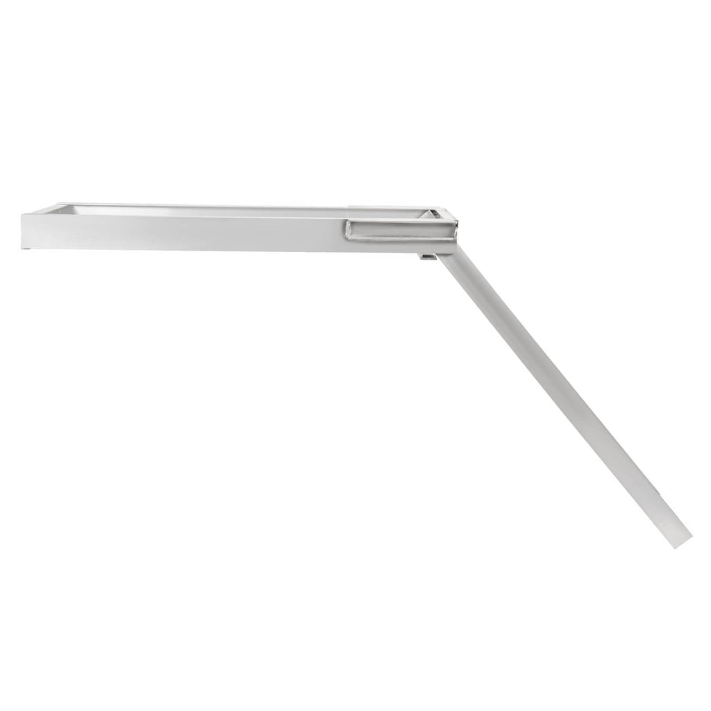 4-step aluminum boat ladder, silver finish, under-mount arm and rail visible