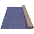 Marine cut pile carpet roll, blue textured pile with rolled brown backing