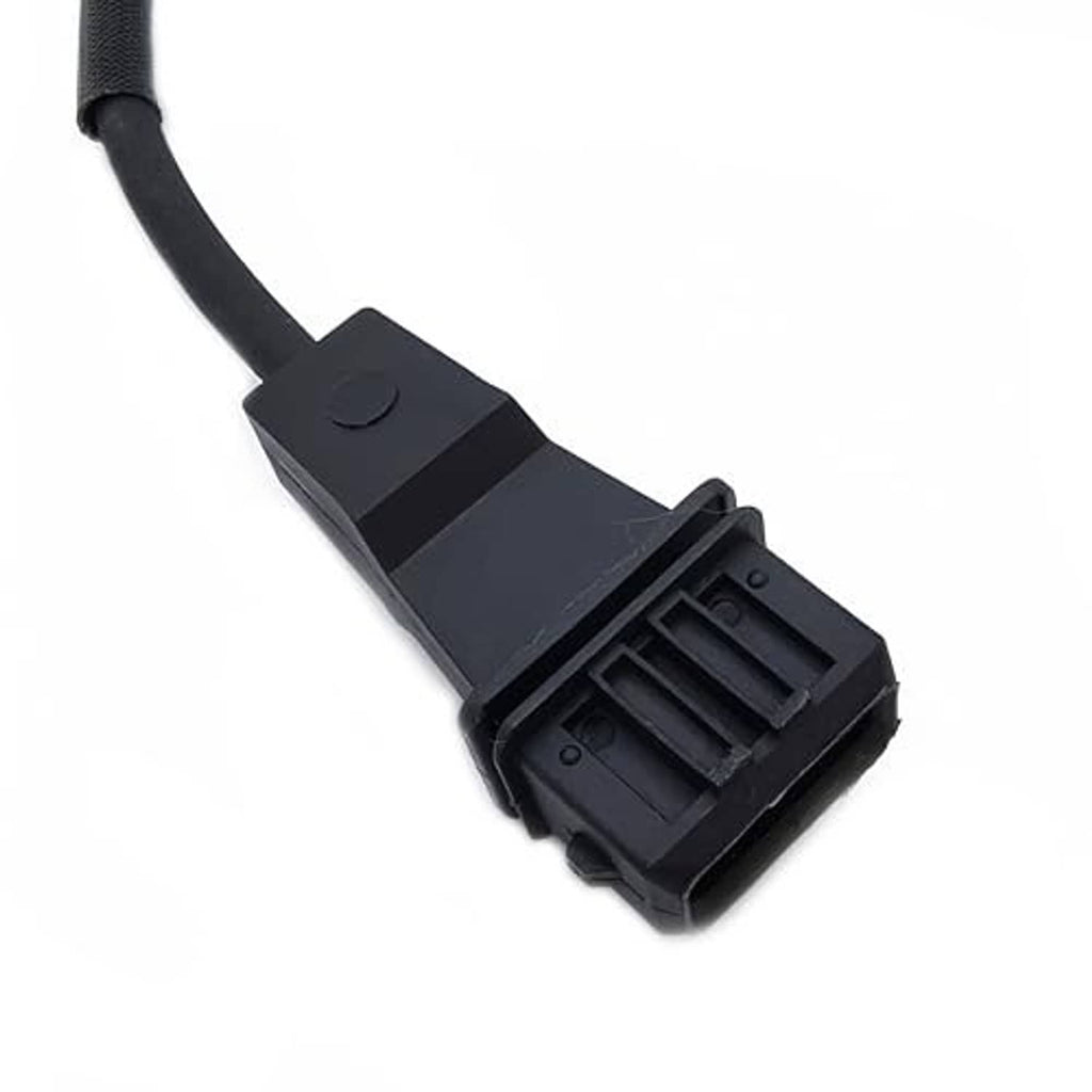 Crankshaft position sensor connector end with molded tab and wire lead