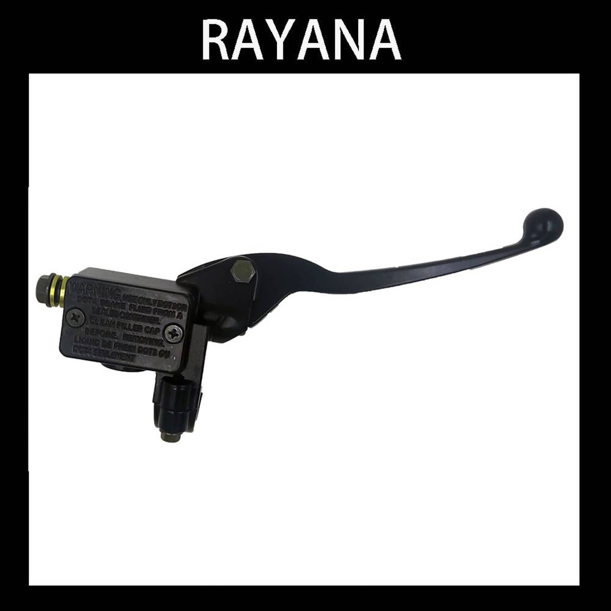 Brake master cylinder with lever and line fittings, black hydraulic control unit