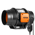 6-inch inline duct fan blower with black housing and orange VEVOR control module
