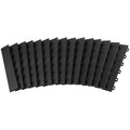 Black interlocking garage floor edge kit panels with gripping tabs