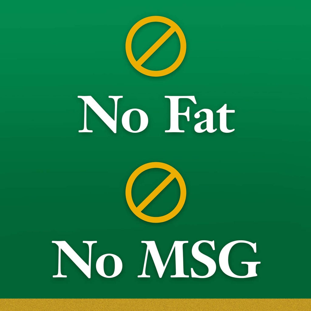 No Fat, No MSG label for chicken bouillon