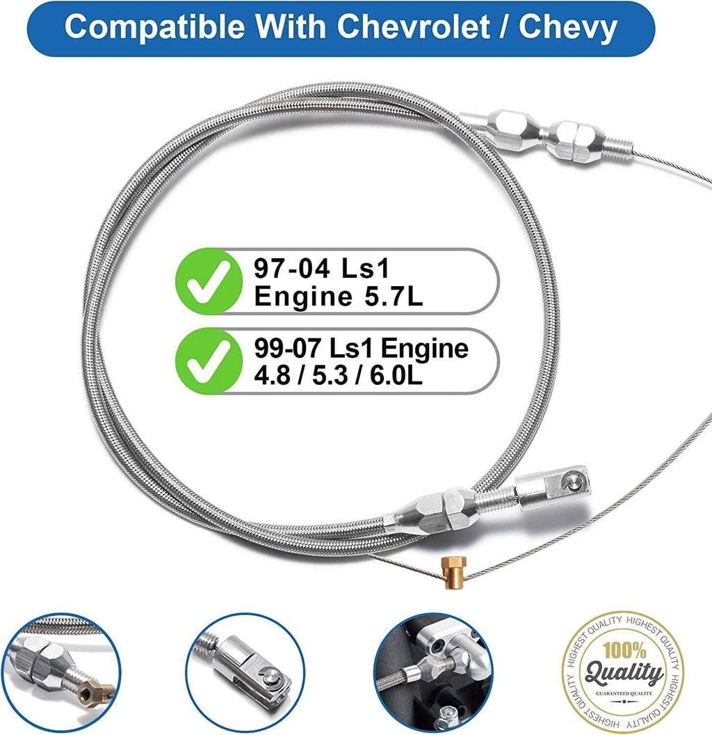 36-inch throttle cable with braided housing and terminal end fittings