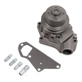 Water pump with cast metal housing, pulley, and mounting gasket plus bolts