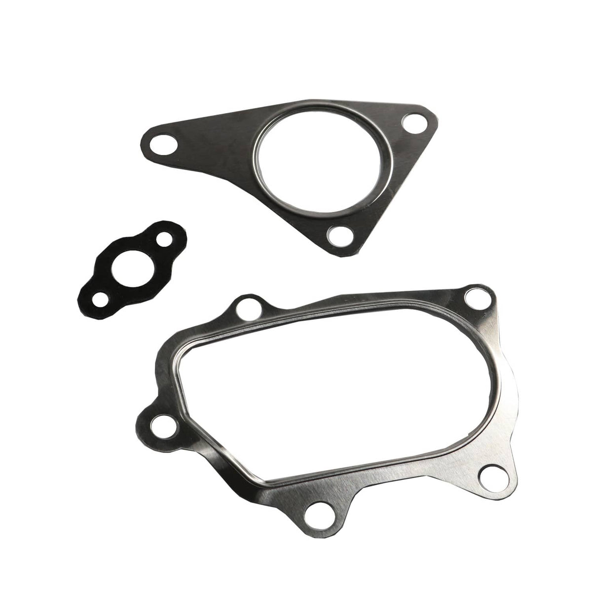 Turbocharger gasket kit with two metal plates and a small seal ring