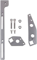 Aluminum throttle cable bracket set with mounting plate and hardware, silver gray