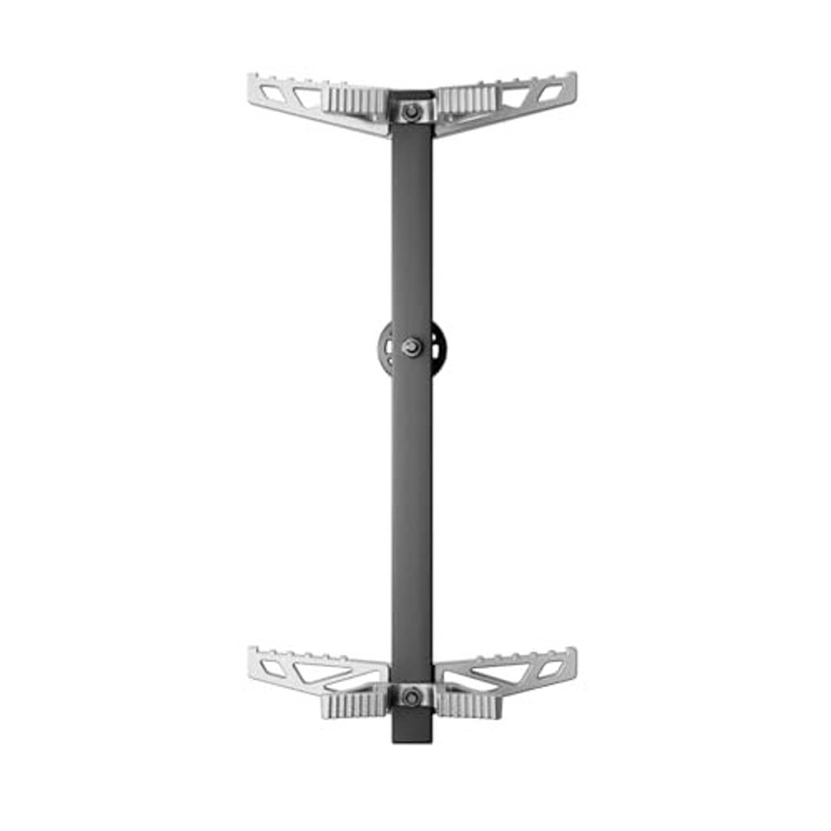 Black climbing sticks with top and bottom silver non-slip steps and central disc