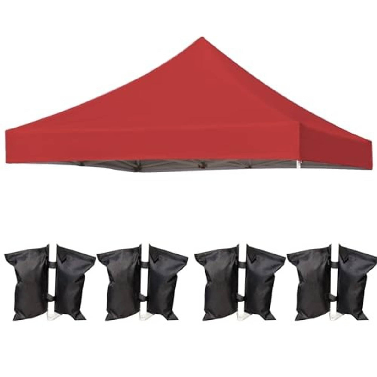 Black canopy replacement side panels with white tie straps for top cover