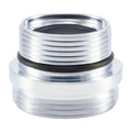 Silver faucet aerator adapter with external threads, metal connector sleeve