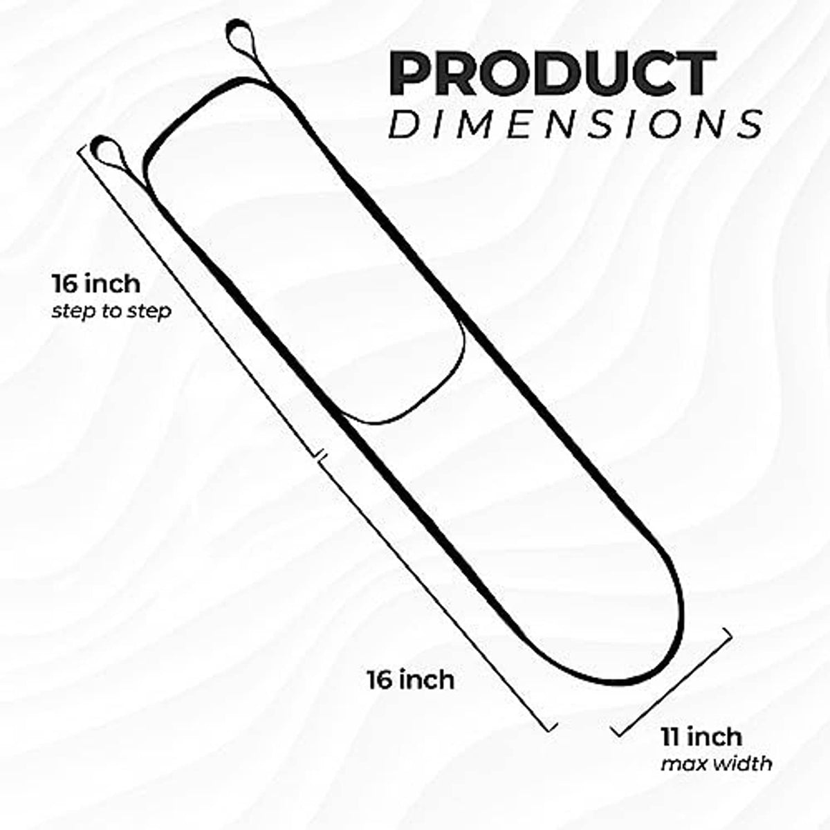 Two-step climbing aider product dimensions diagram with step-to-step length