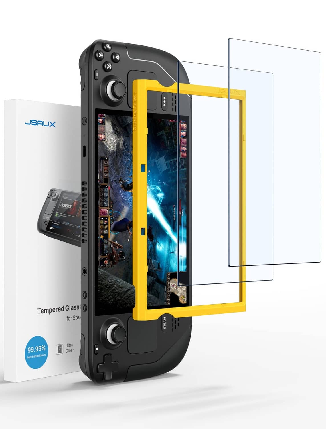JSAUX 2-pack tempered glass screen protectors for a handheld console display