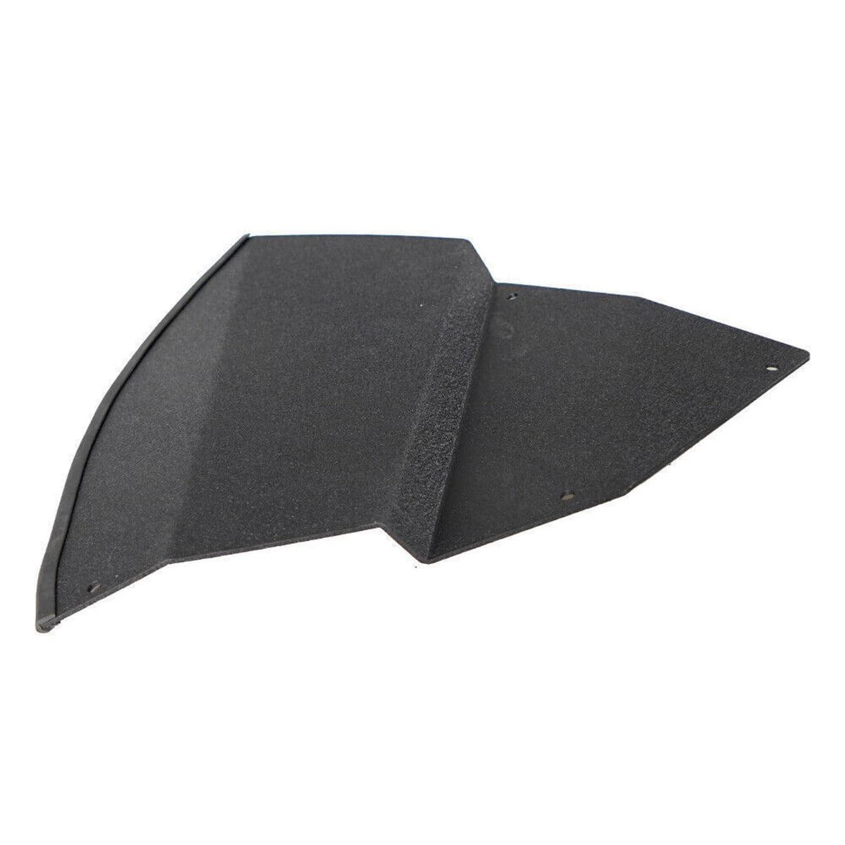 Two-piece black cold air intake panel with angled side pieces and mounting holes
