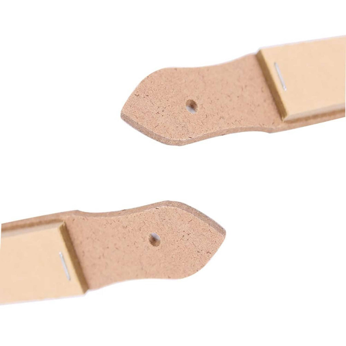 Close-up of sandpaper pencil pointer sharpener strip tip with mounting hole