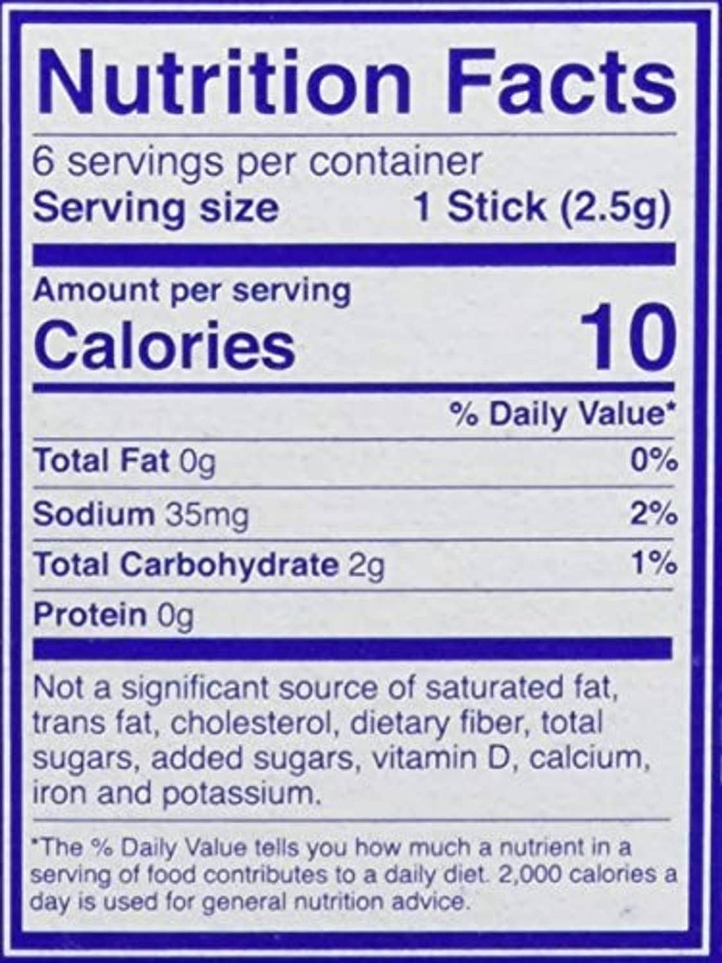 Dad's Old Fashioned Root Beer zero sugar drink mix Nutrition Facts close-up