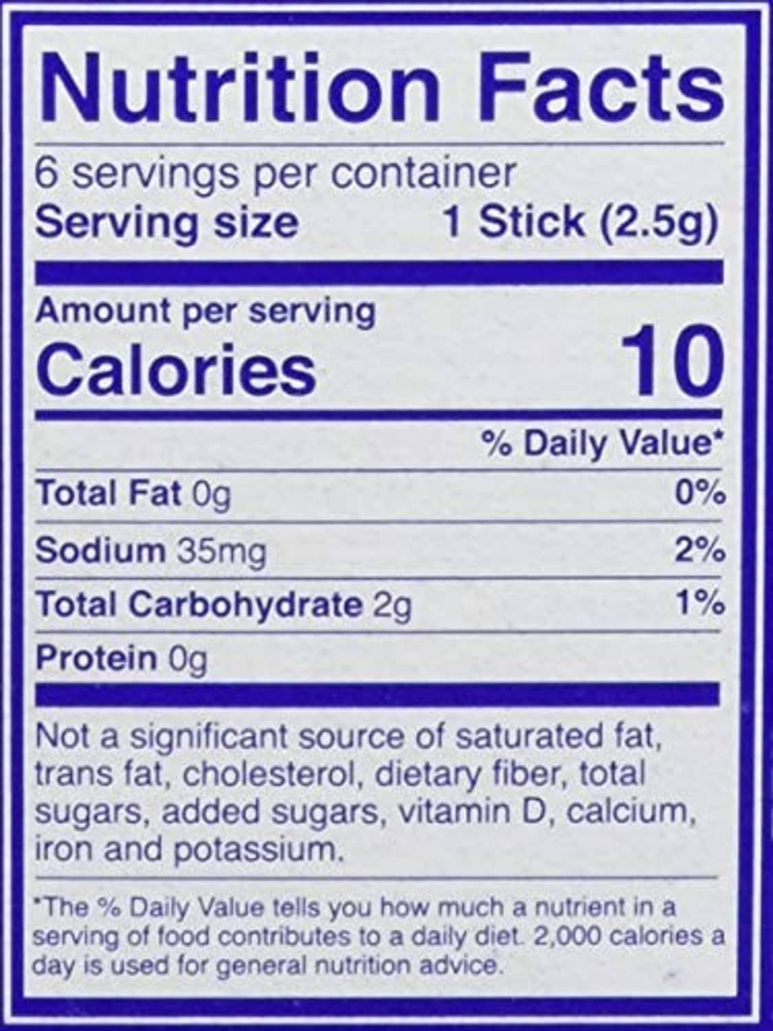 Dad's Old Fashioned Root Beer zero sugar drink mix Nutrition Facts close-up