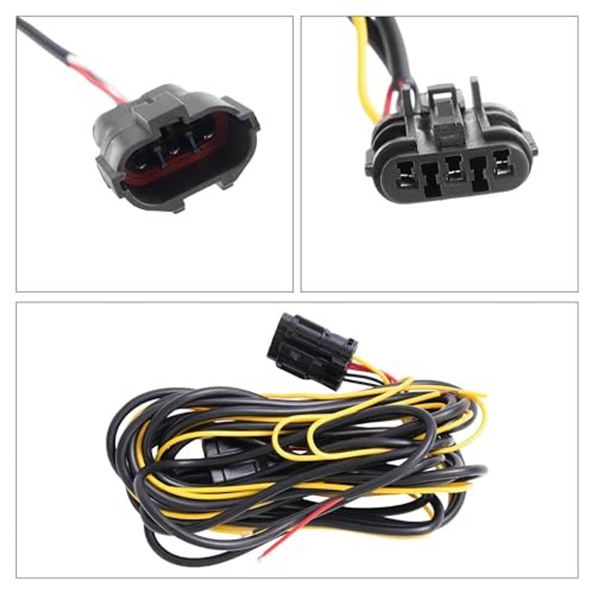 Turn signal wiring harness with connector plugs and color-coded leads