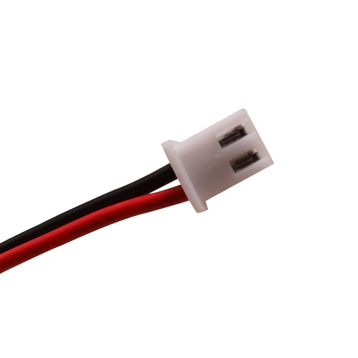 Battery pack white two-pin connector with black and red wire leads