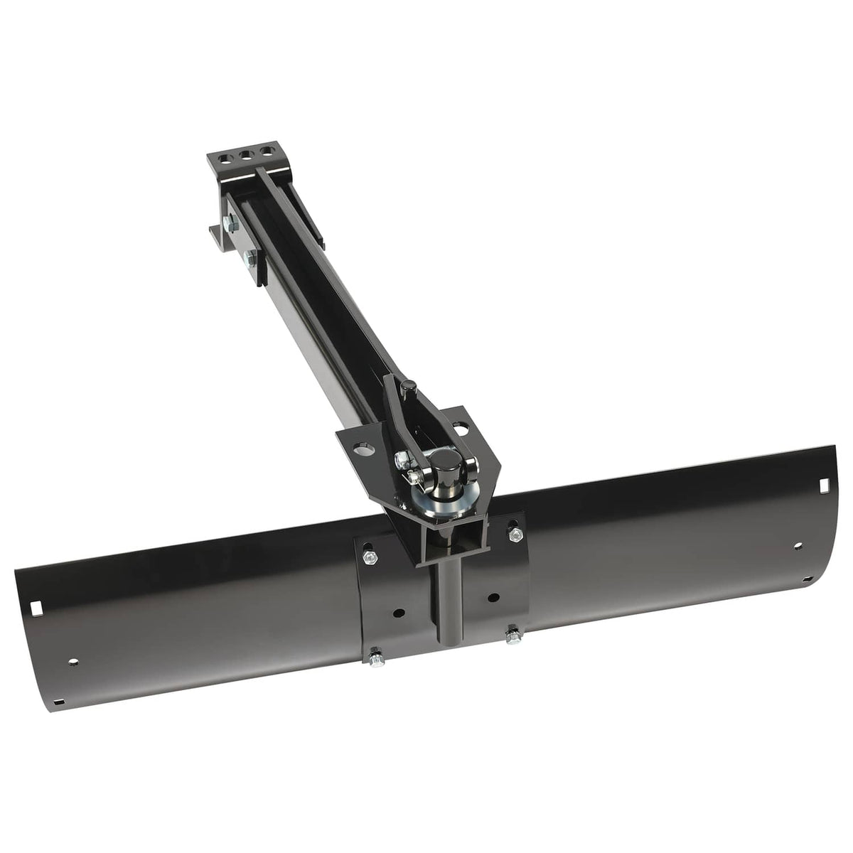 Adjustable tow-behind rear scrape blade with black steel hitch frame