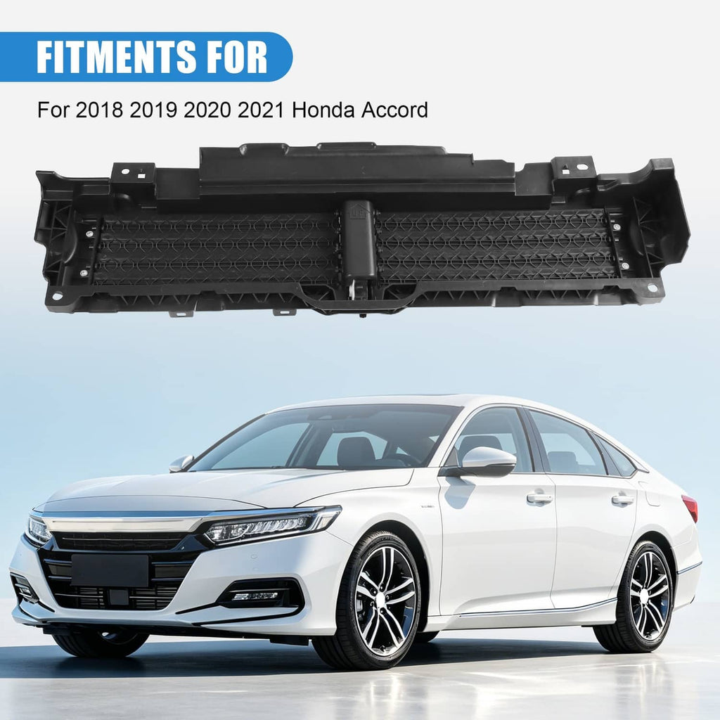 Upper radiator air shutter grille with motor, black front grille insert with slats