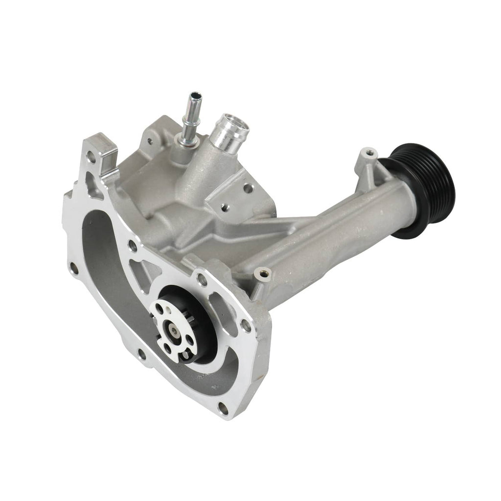 Supercharger snout metal housing with circular drive face and outlet tube