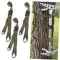 Set of 3 olive replacement climbing straps with black adjustable buckles and woven webbing