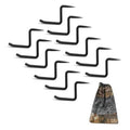 Black screw-in tree steps kit with camouflage drawstring carrying bag