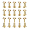 Brass Chicago screws, 6x6mm flat head screw-back binding, 30-pack