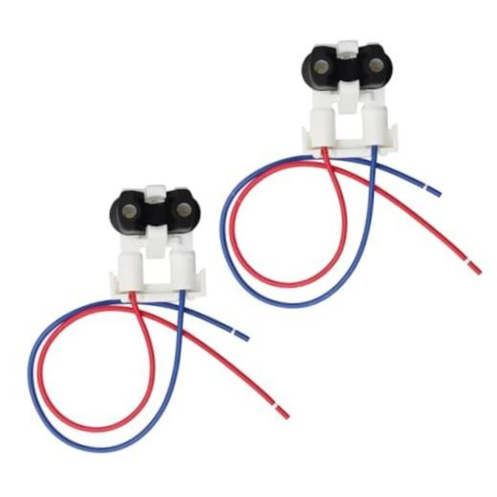 Set of 2 TBI fuel injector connector plugs with black terminals and red/blue wires