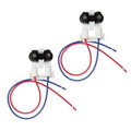 Set of 2 TBI fuel injector connector plugs with black terminals and red/blue wires