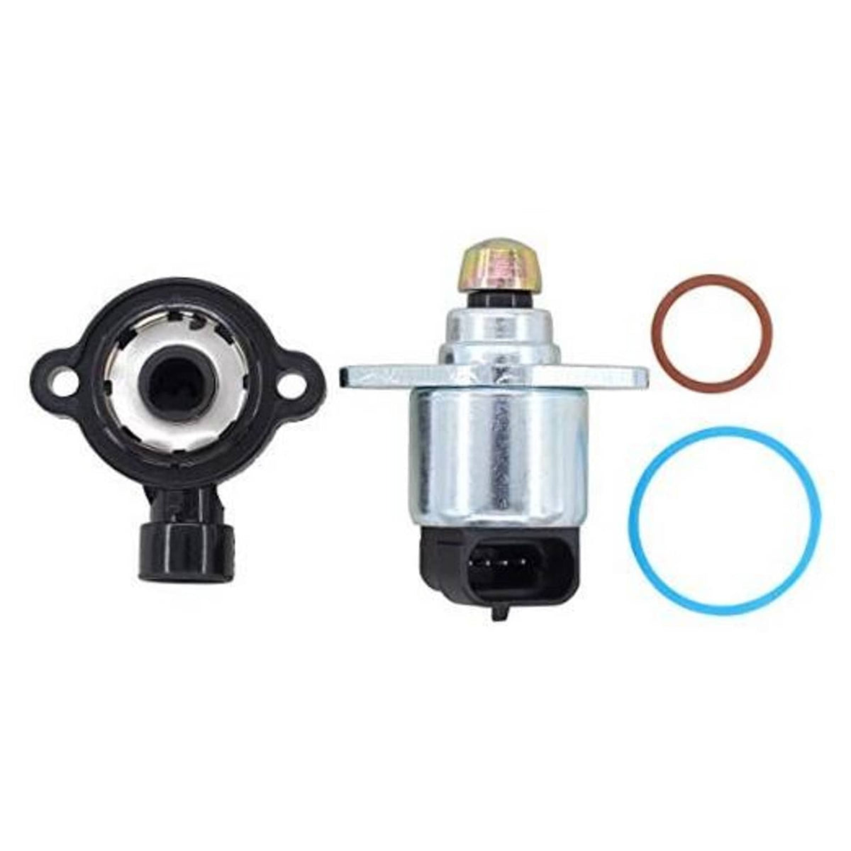 Throttle position sensor and IAC valve set with silver bodies and two O-rings