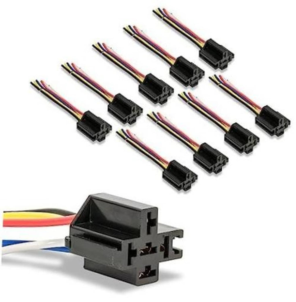 4-pin automotive relay kit with color wire pigtails, 10-pack