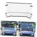 Clear folding windshield panel with mounting brackets and hardware