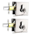 Brushed nickel double cylinder deadbolt with key and matching exterior trim plate