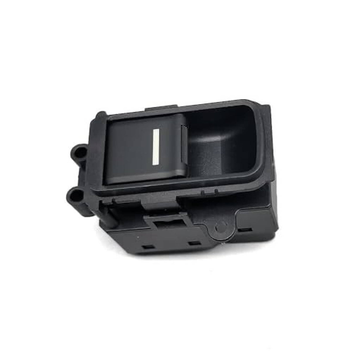 Power window switch module with dark bezel and single white rocker indicator