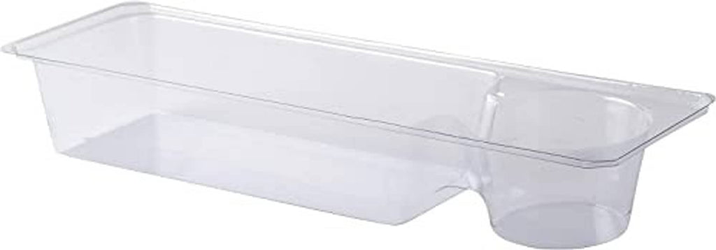Clear plastic tray insert with molded sides for the walker basket