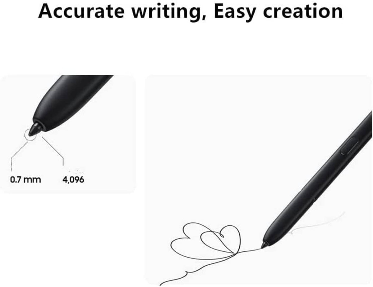 Bluetooth S Pen stylus with 0.7 mm fine tip for accurate writing