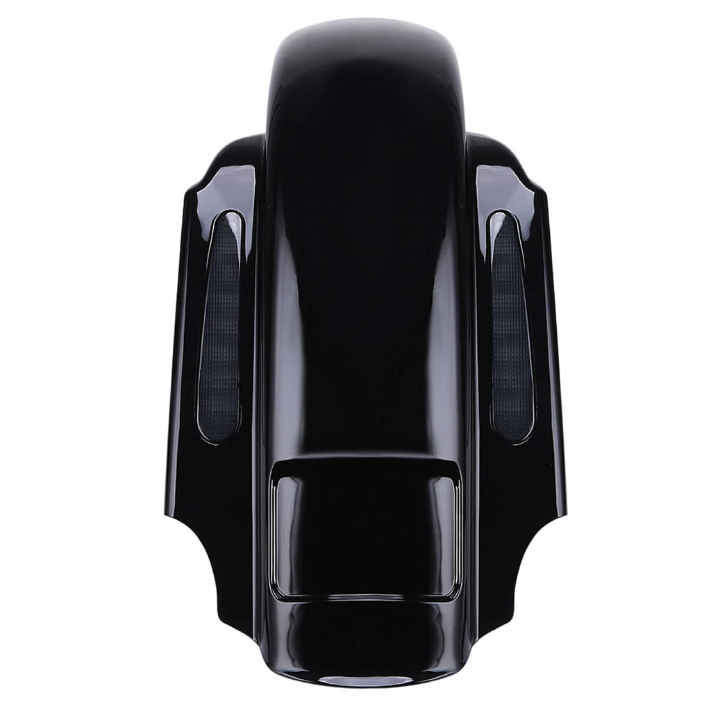 Black rear fender with two integrated side marker lenses
