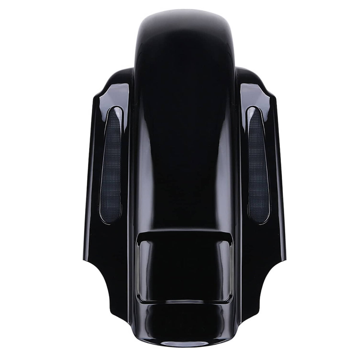 Black rear fender with two integrated side marker lenses