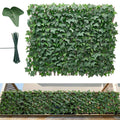 Artificial privacy screen panel with dense green faux ivy leaves