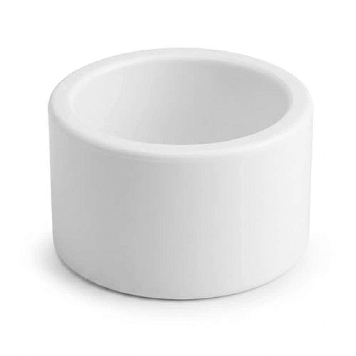 White PVC pipe end cap plug, round with wide open top