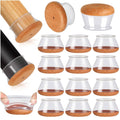 Set of 24 clear round furniture leg floor protectors for large legs, X-large size