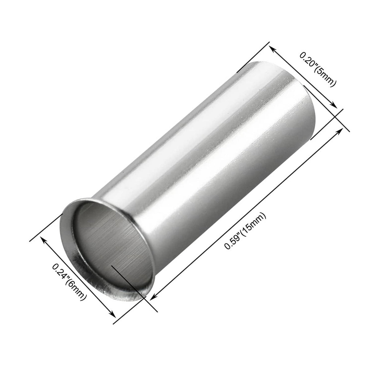 Baomain copper wire crimp connector showing size dimensions on the metal sleeve