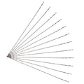 Spiral scroll saw blades with plain ends, silver-toned metal, 12-piece set.