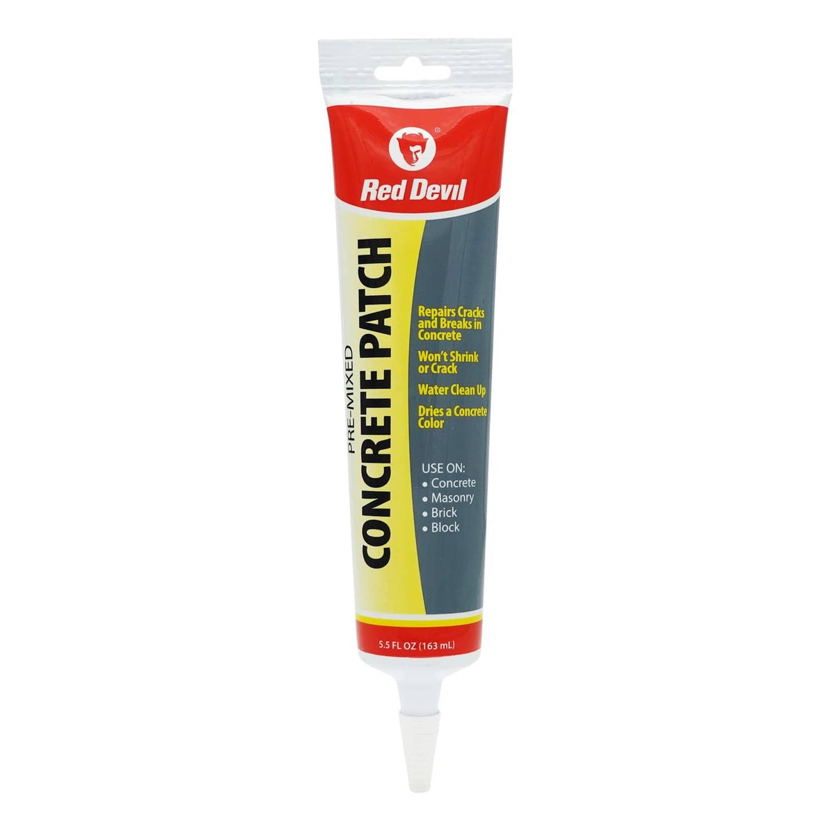 Concrete patch tube, Red Devil pre-mixed concrete patch, gray cement crack filler