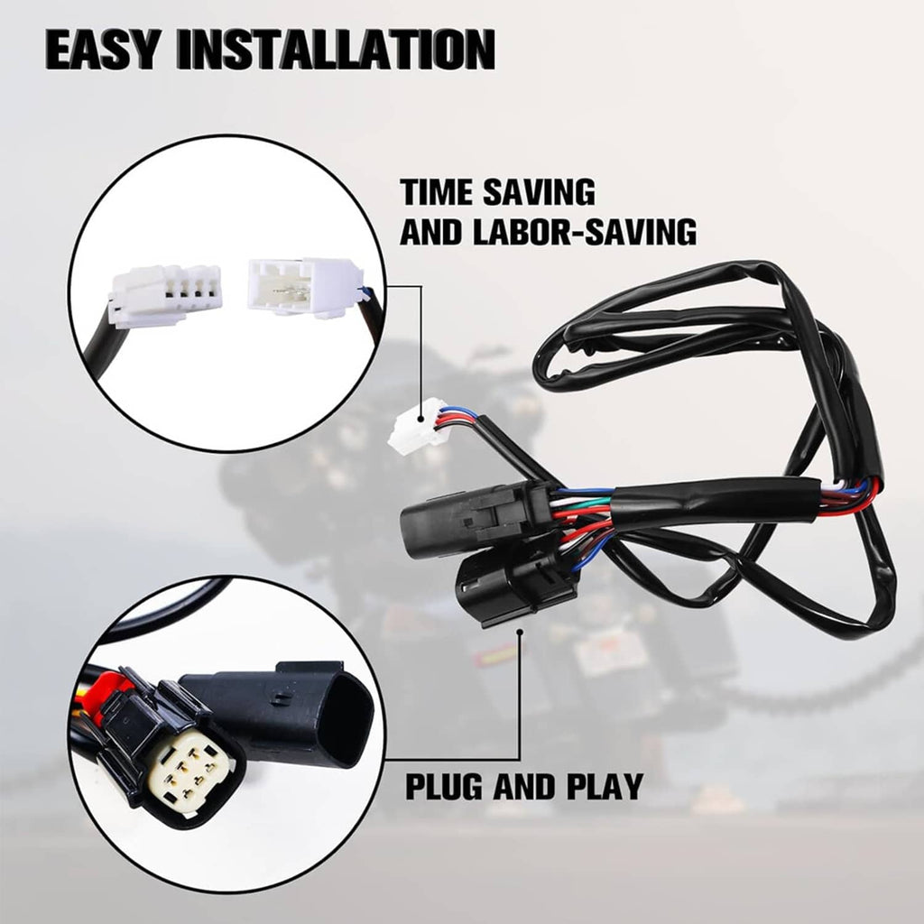 Saddlebag LED filler lights wiring harness with plug connectors for easy installation