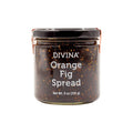 DIVINA Orange Fig Spread jar, dark brown glass with black lid and label text