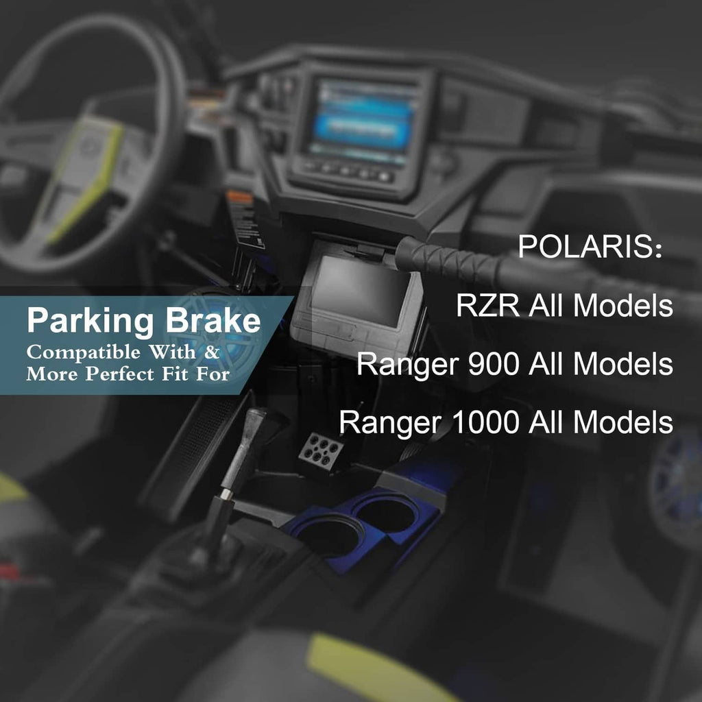 Spring parking brake hardware bracket for off-road vehicle console area
